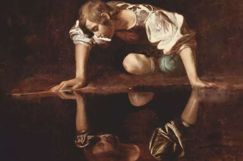 Narziss blickt ins Spiegelbild – Gemälde von Caravaggio über Narzissmus und Selbstwahrnehmung